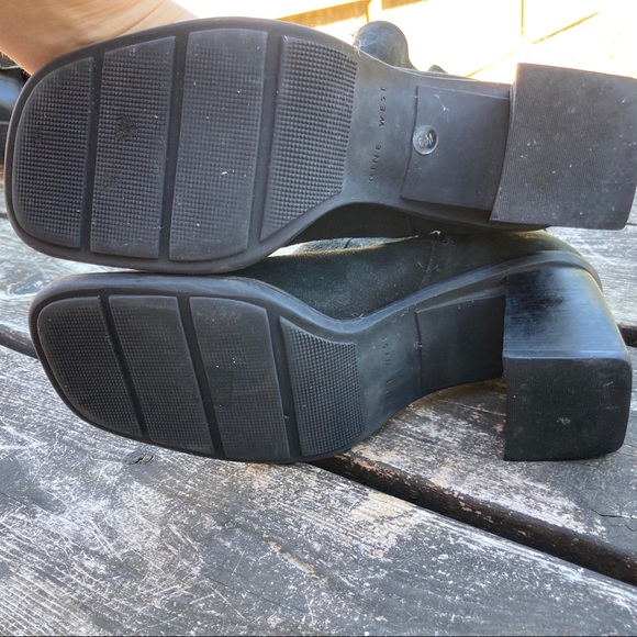 Nine West y2k era black suede heeled boots 6.5 - Picture 8 of 10